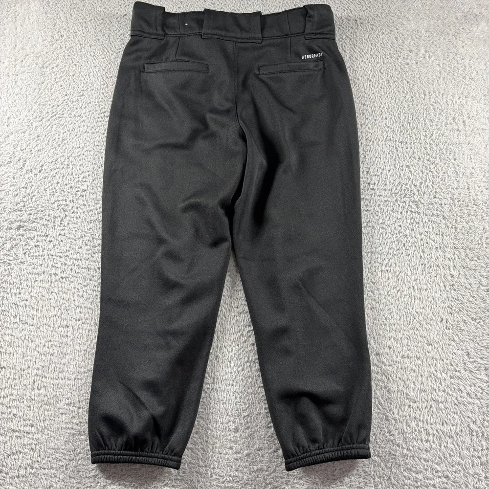 Adidas‎ Baseball Pants Black Youth Small Triple Stripe Reinforced Knee